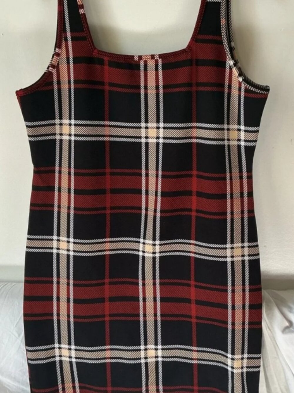 SHEIN Red and Black Plaid Mini Dress - Picture 2 of 2